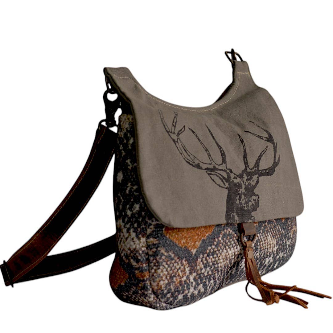 Canvas & Leather Bagarique Crossbody Bag