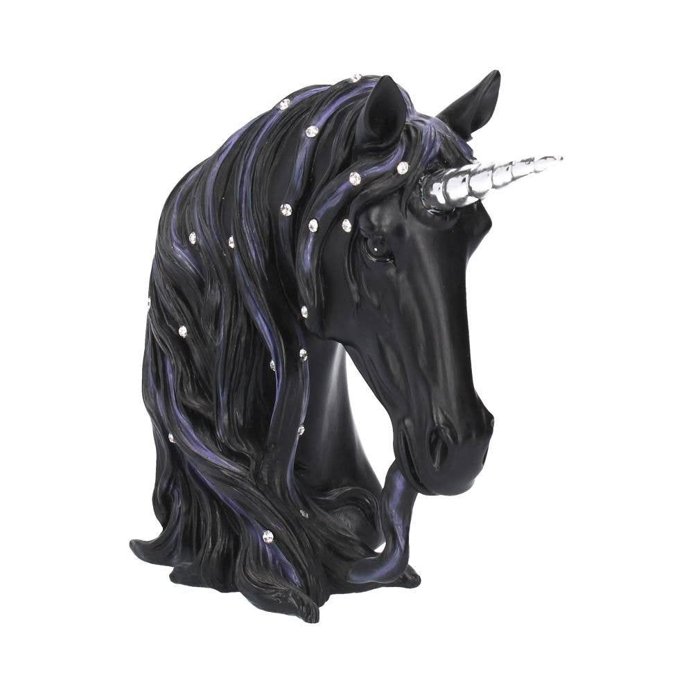 Jewelled Midnight Black Unicorn Ornament 15cm