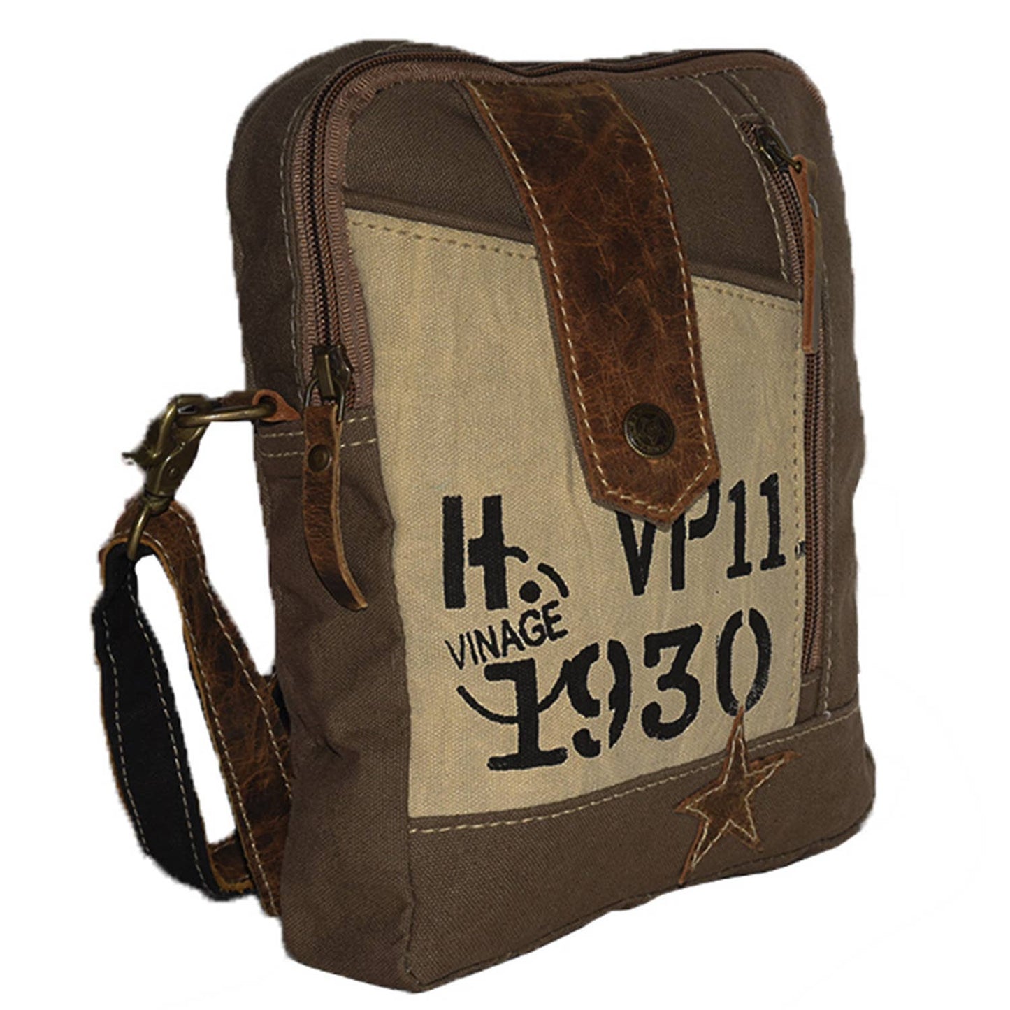 Numero Canvas & Leather Crossbody Bag