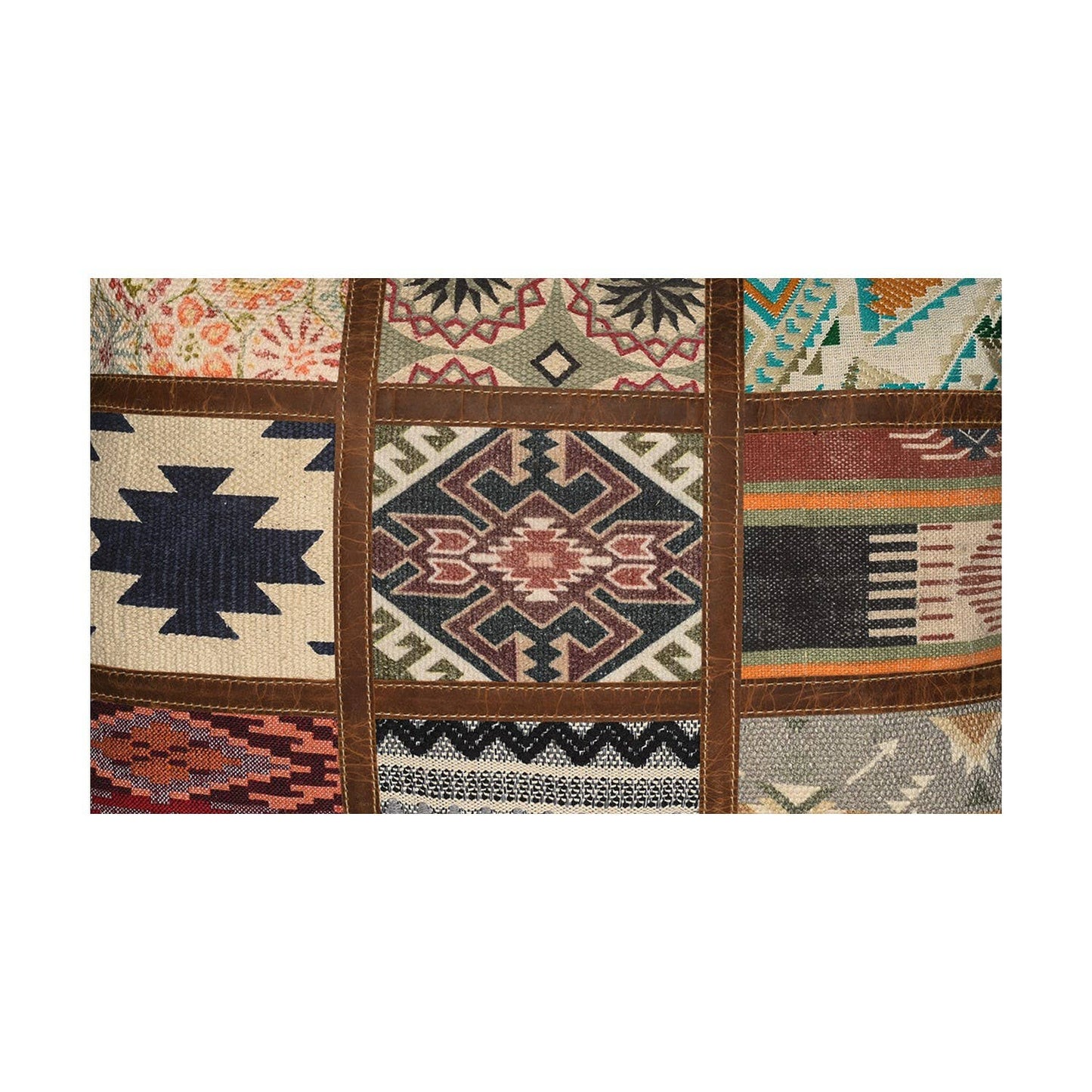 Canvas & Leather Overnight Multi Patch Weekender Bag