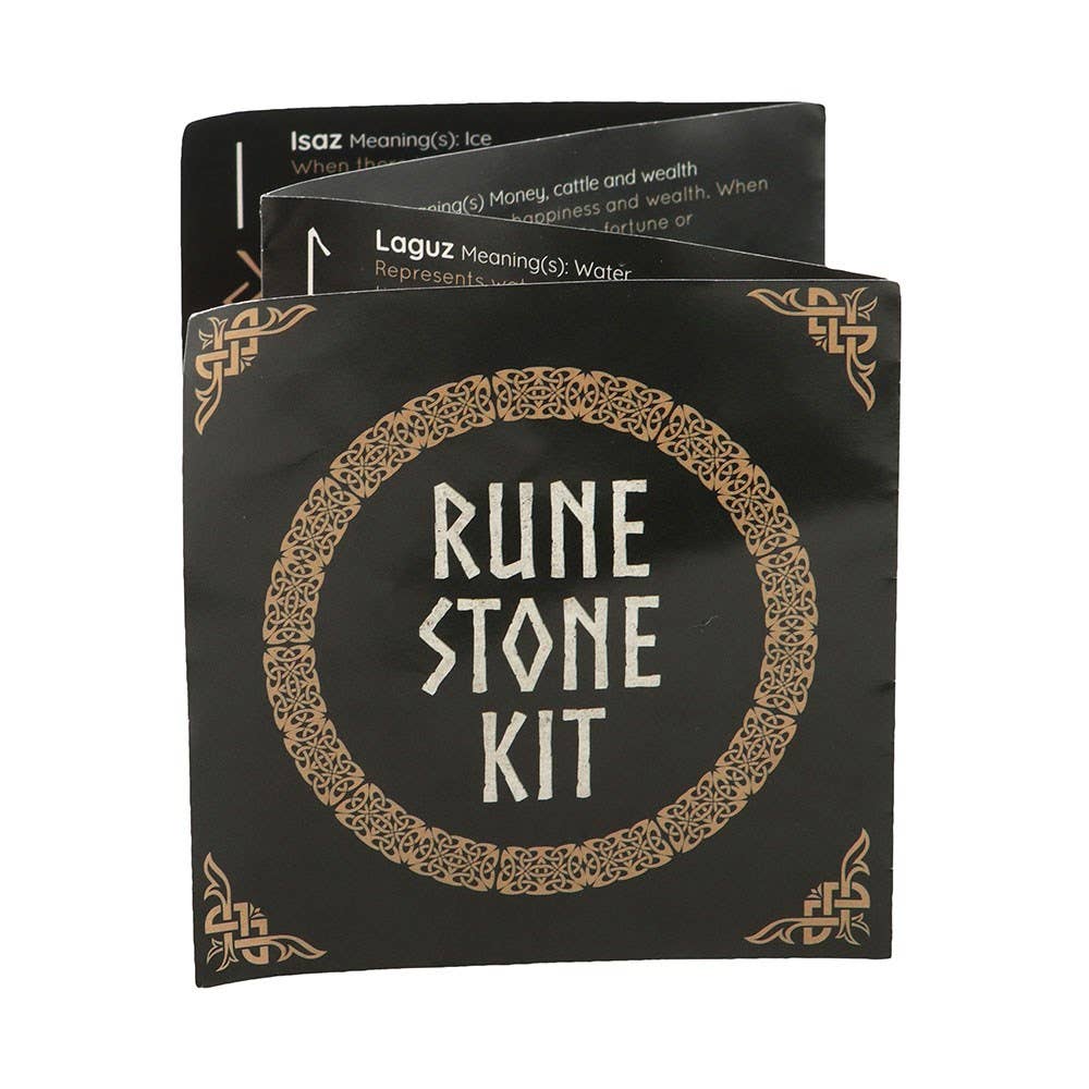 Black Obsidian Viking Rune Stones Set