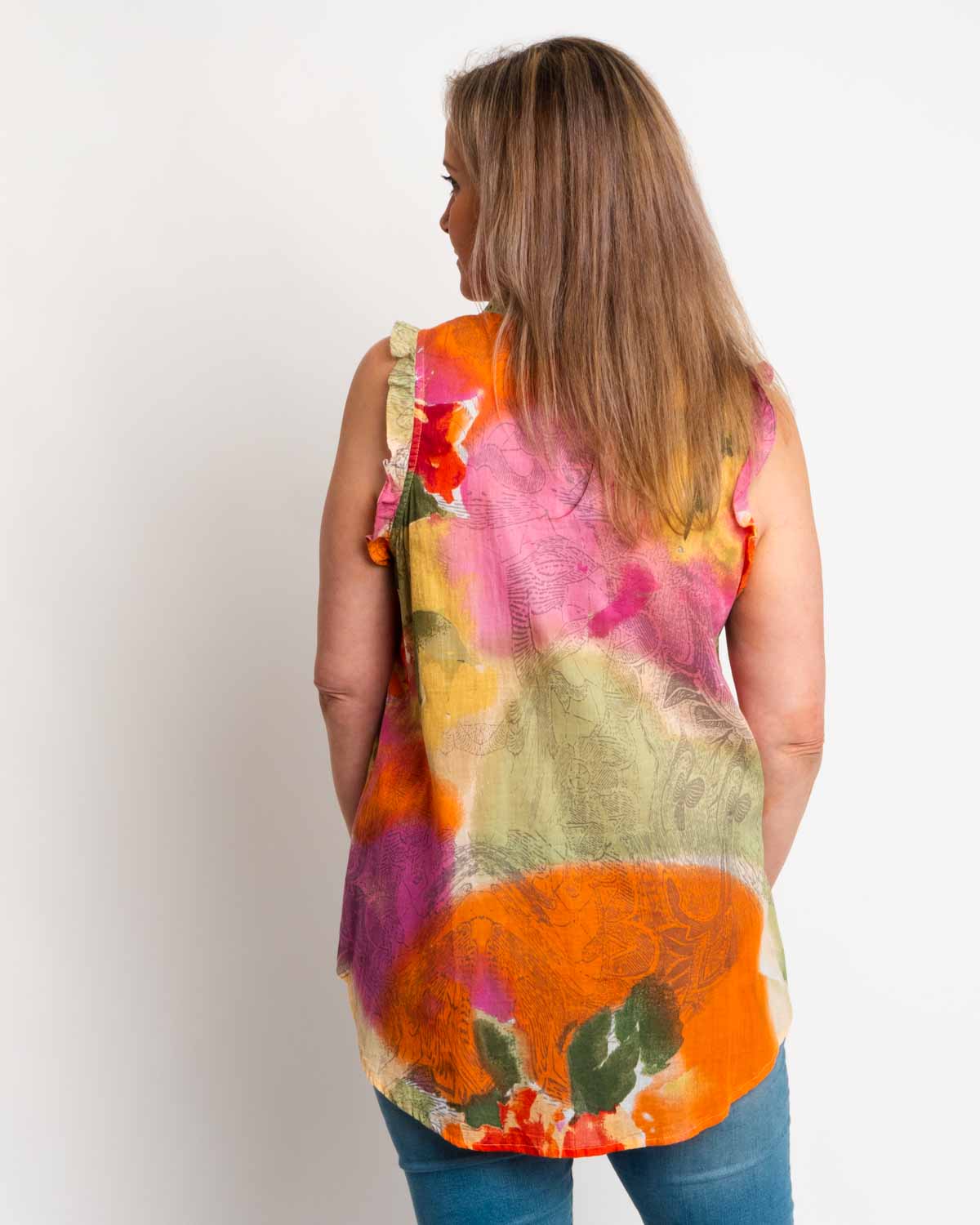 Chilli Top In Orange Pink