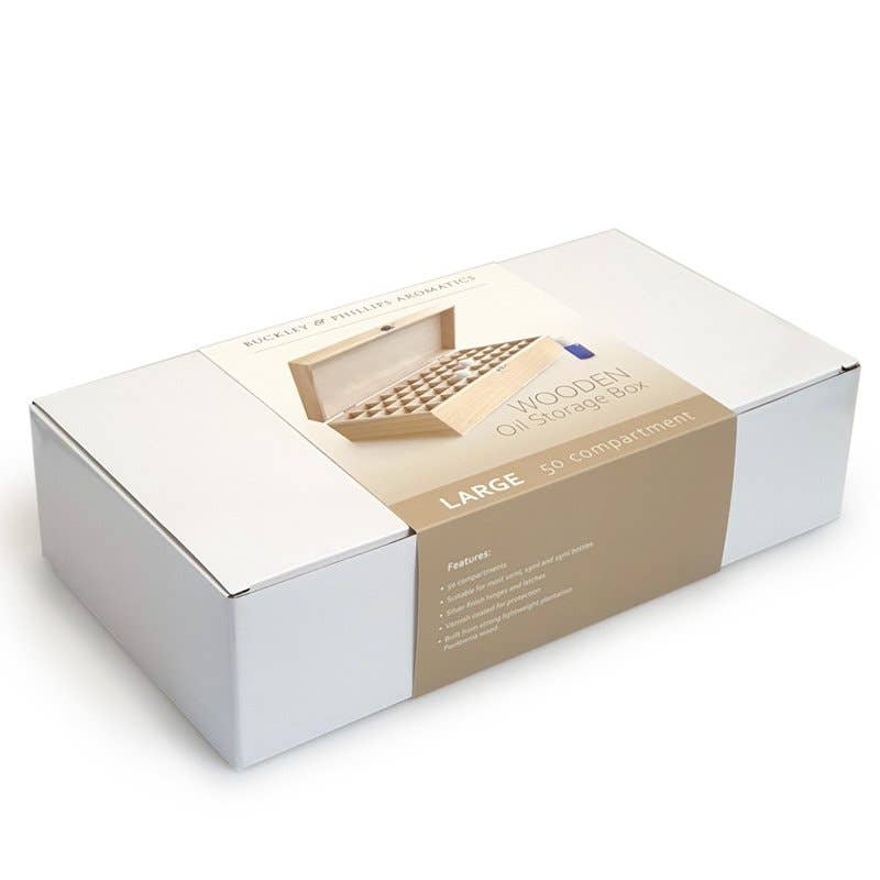 Wooden Oil Storage Box - 50 Compartment