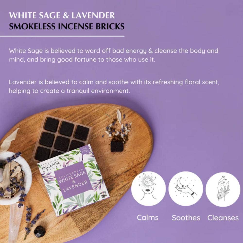 California White Sage & Lavender Incense Bricks Refill Pack