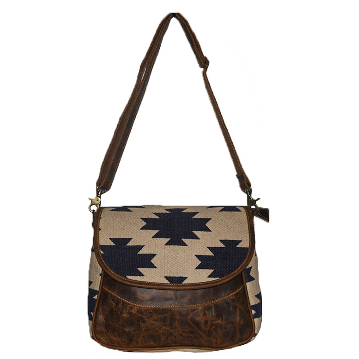 Canvas Rug & Leather Mello Shoulder Bag