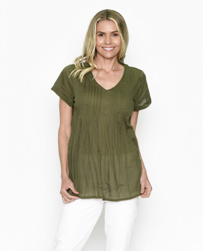 Kayla Cotton Blouse Olive