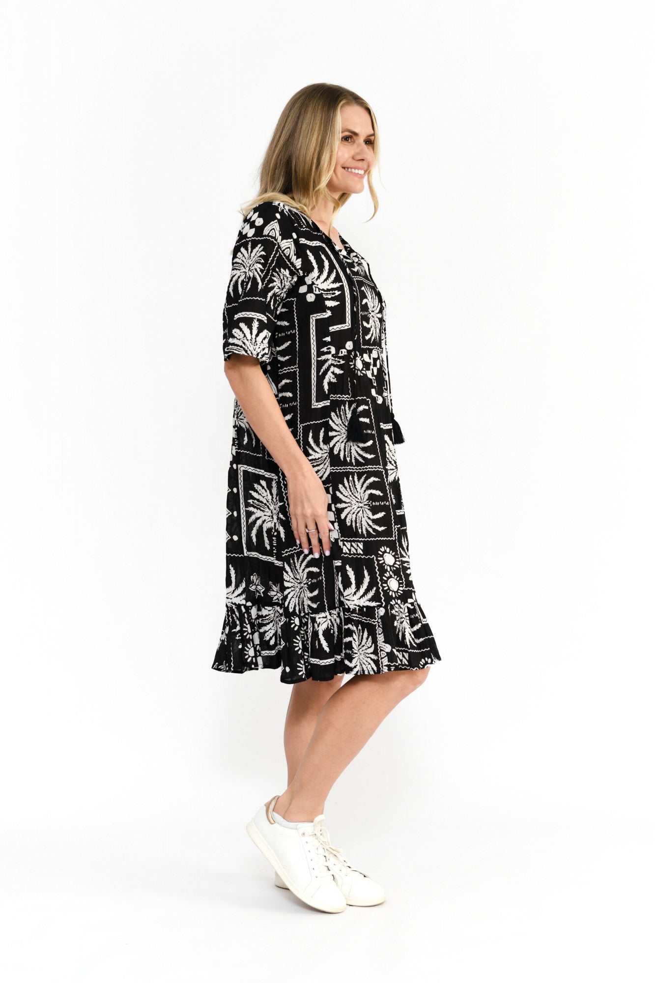 Charli Dress Mono Patch Black