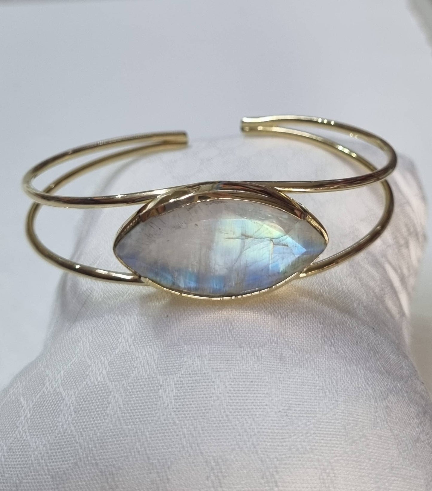 Brass & Moonstone Bangle