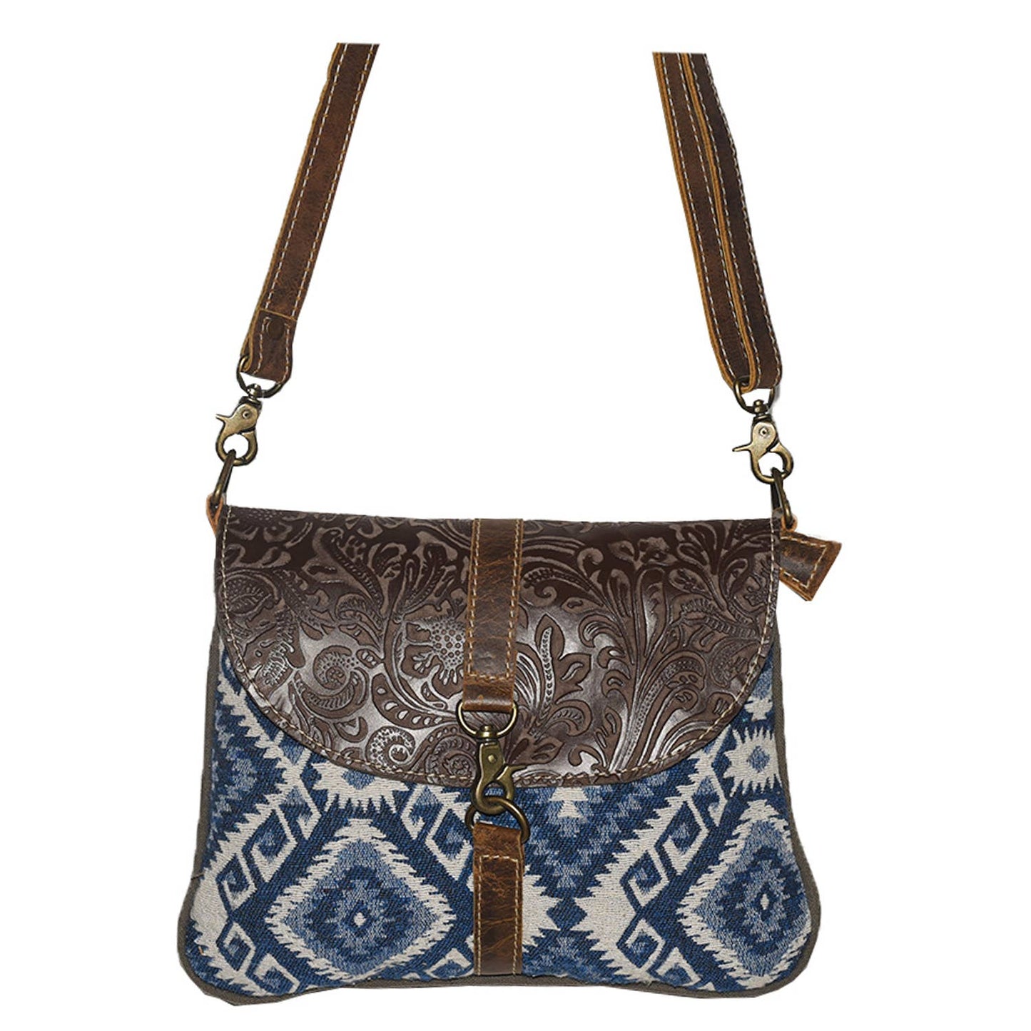 Gine Canvas & Leather Crossbody Bag