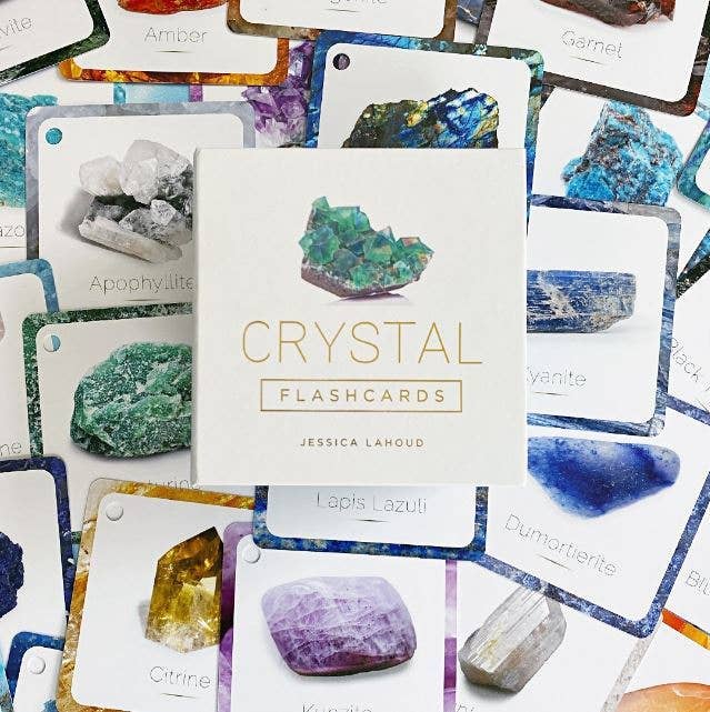 Crystal Flashcards: 50 Full-Color Cards With Metal Ring-Hold