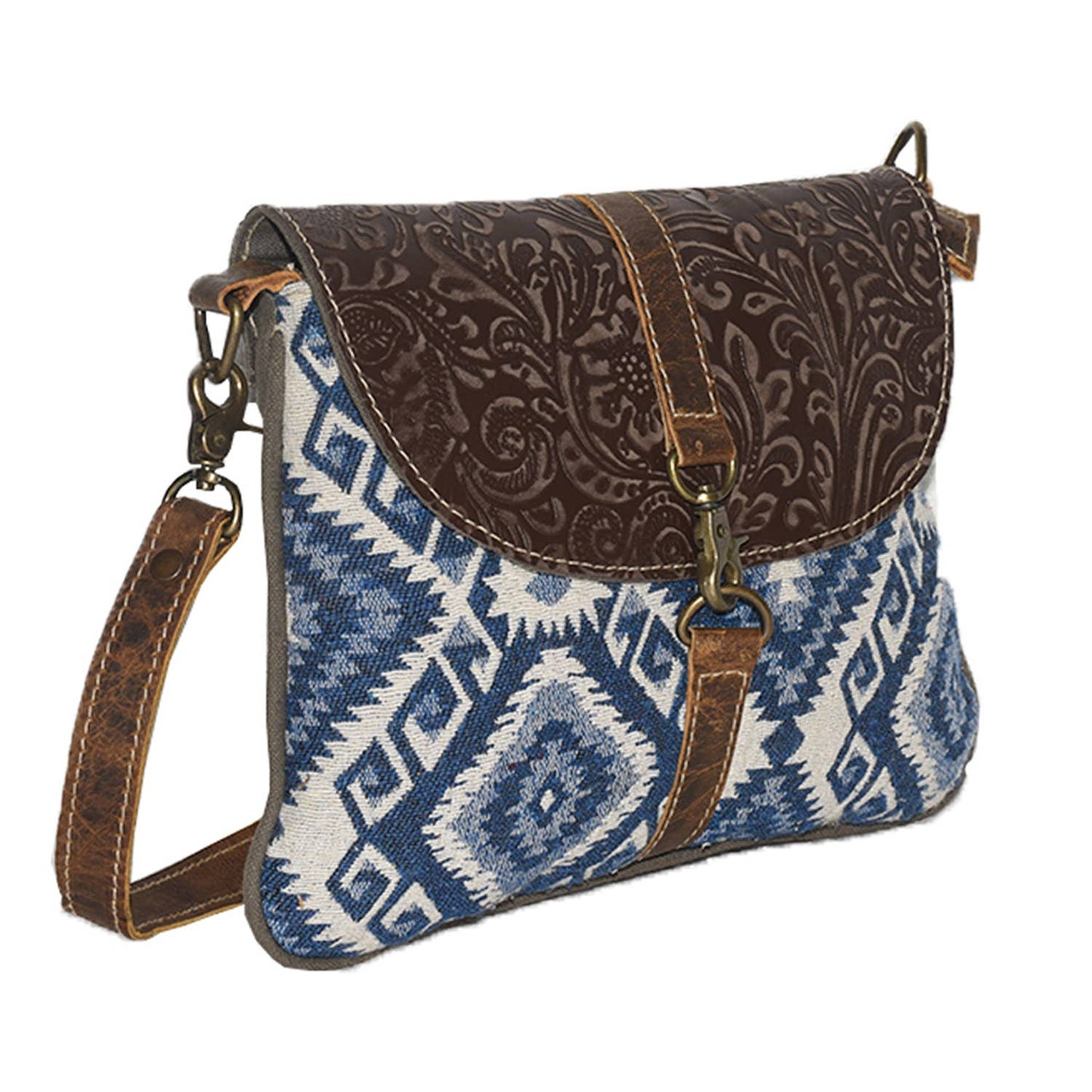 Gine Canvas & Leather Crossbody Bag