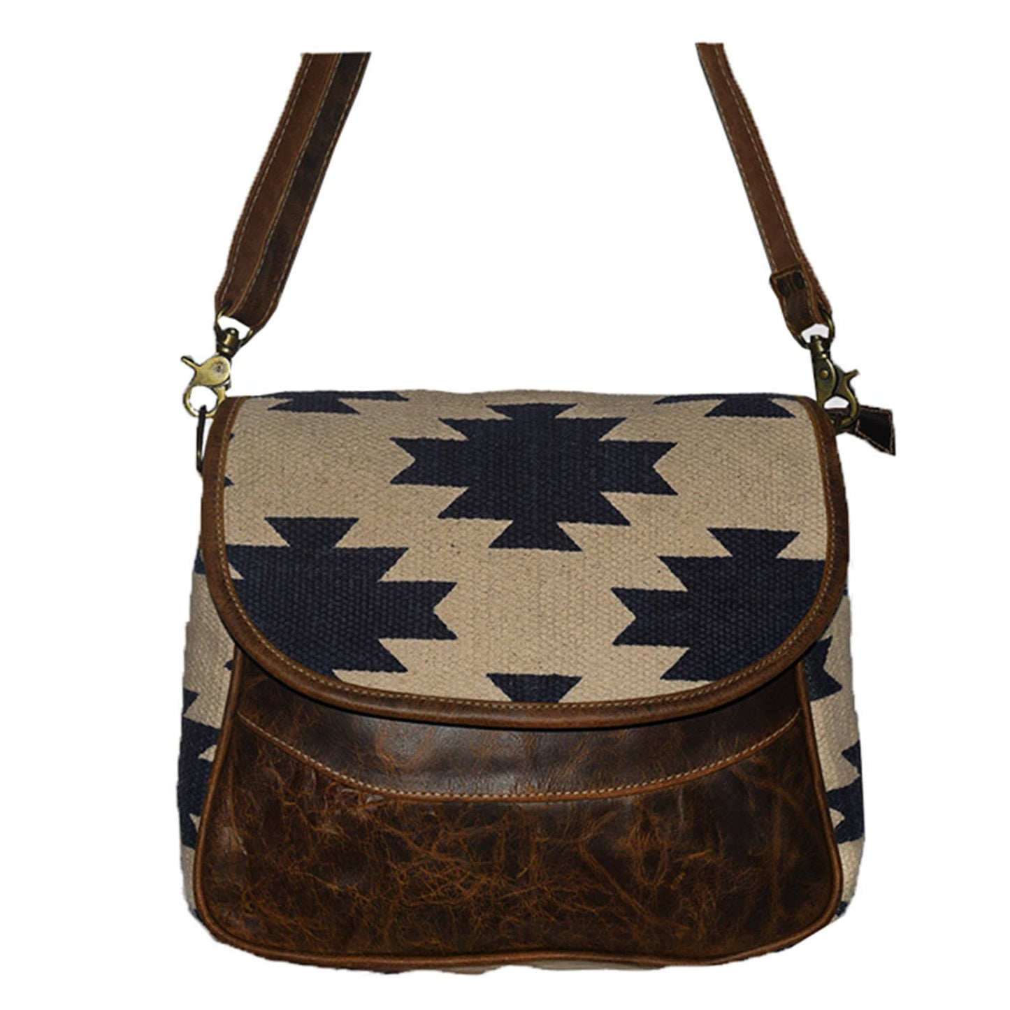 Canvas Rug & Leather Mello Shoulder Bag