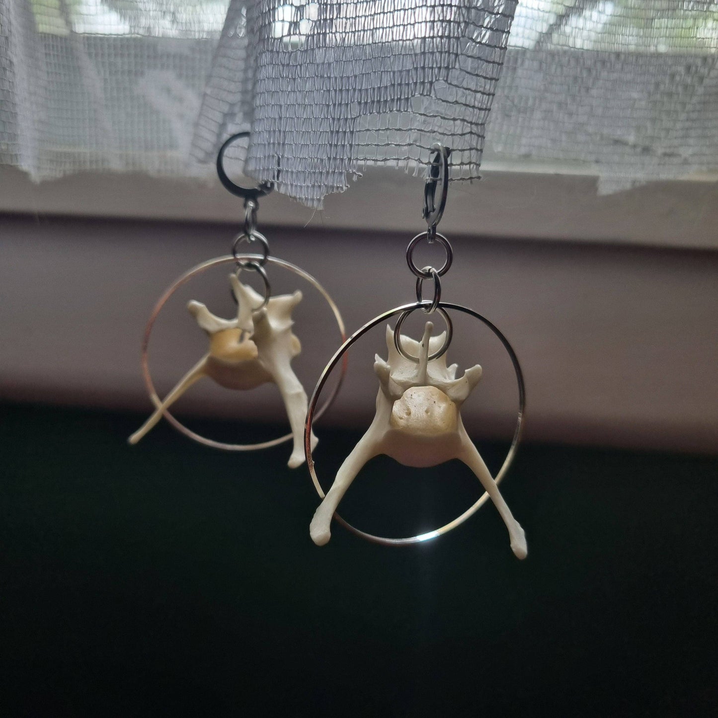 Fox Bone Hoop Earrings