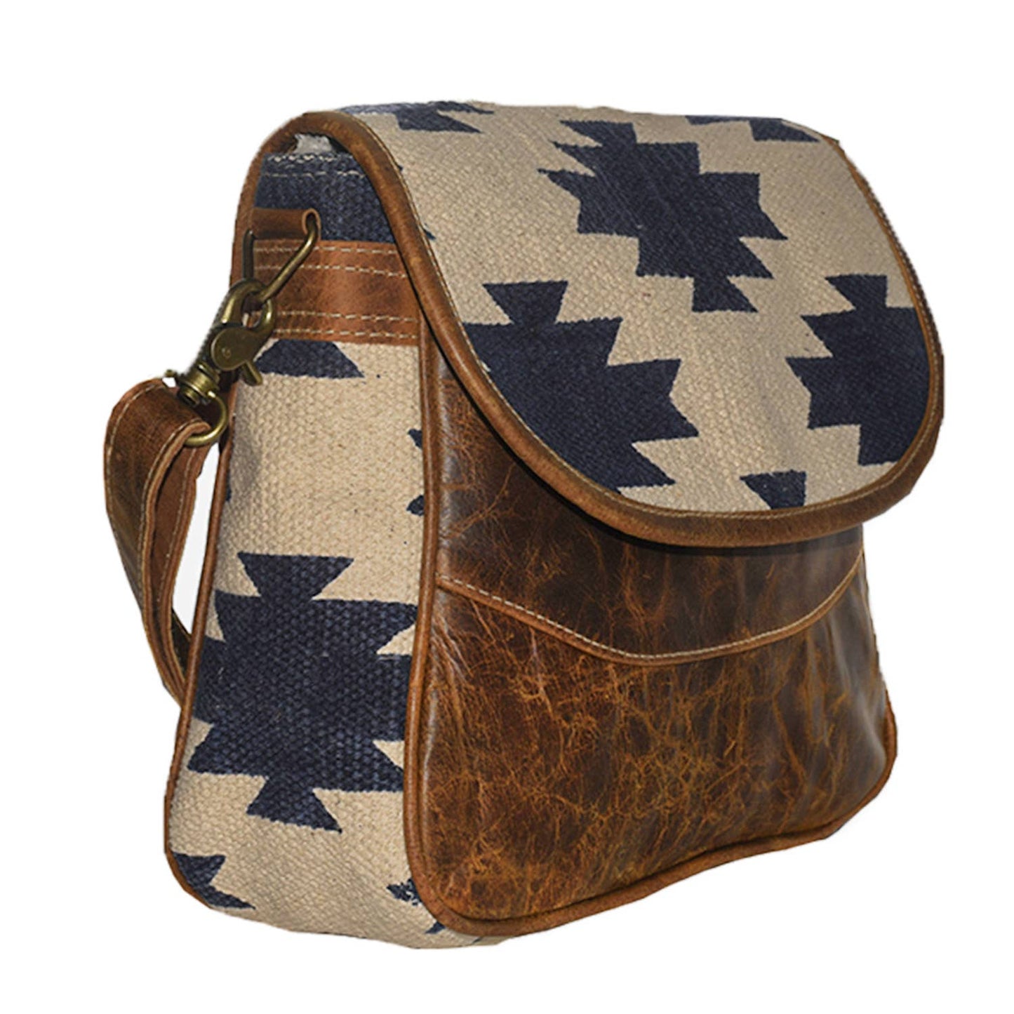 Canvas Rug & Leather Mello Shoulder Bag