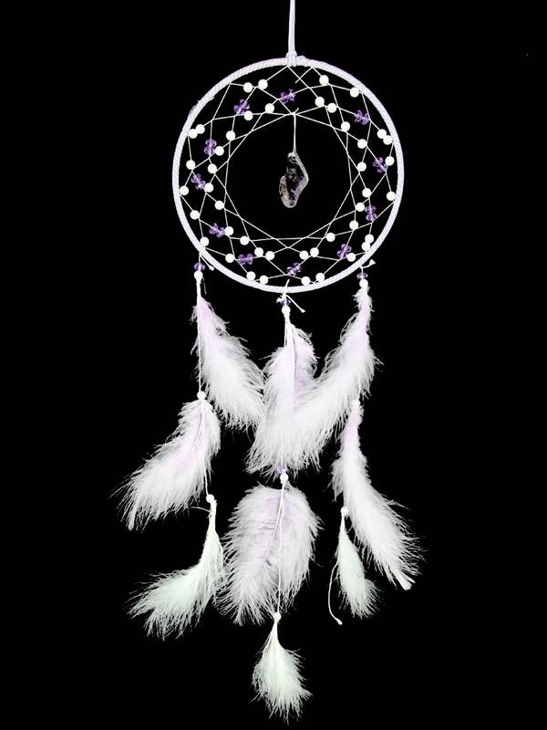 20cm Purple Dream Catcher with Gemstone