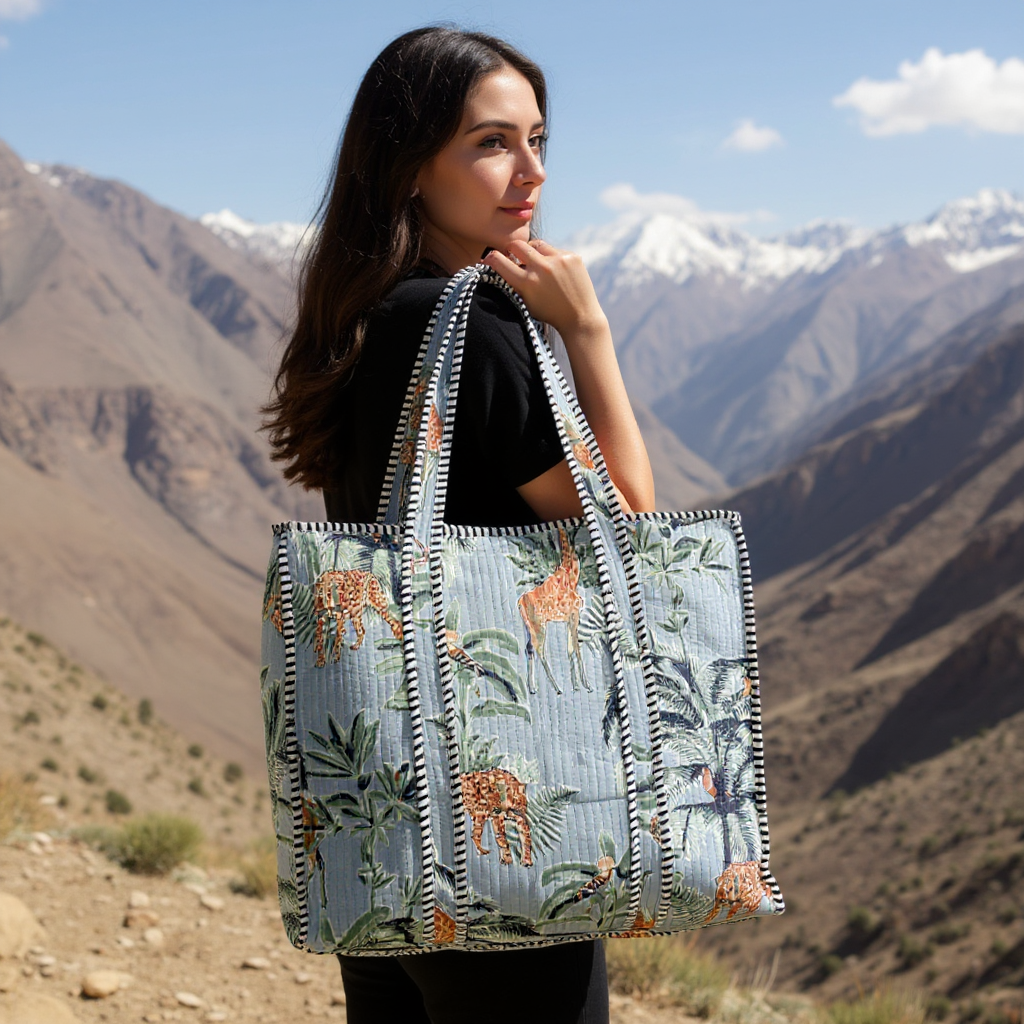 Animal Quilt Messenger Bag