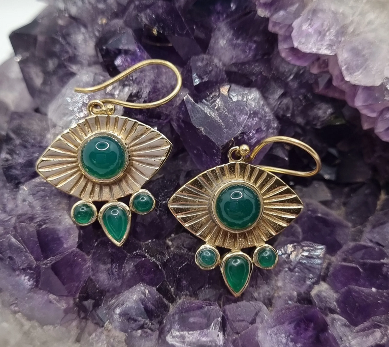 Gemstone Eye Earrings