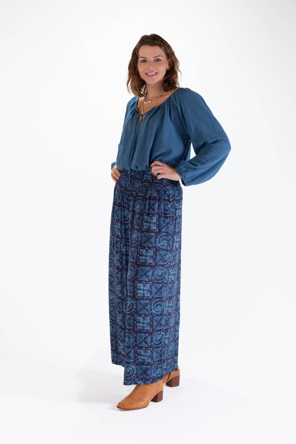 DOLLY WIDE LEGGED PANTS - GEOMETRIC PRINT