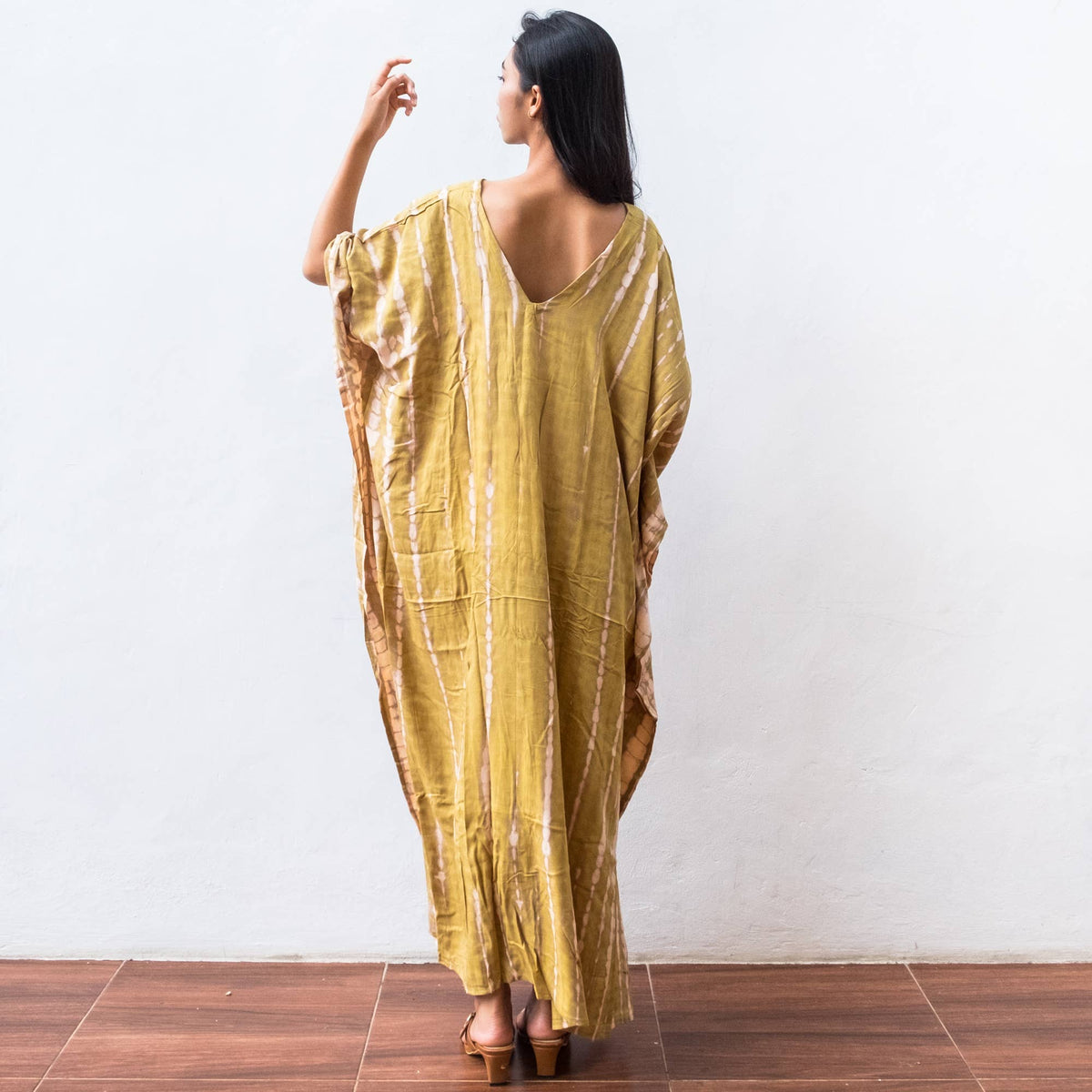 Tie Dye Kaftan Dress (Olive) Maternity Lounge Resort Wear