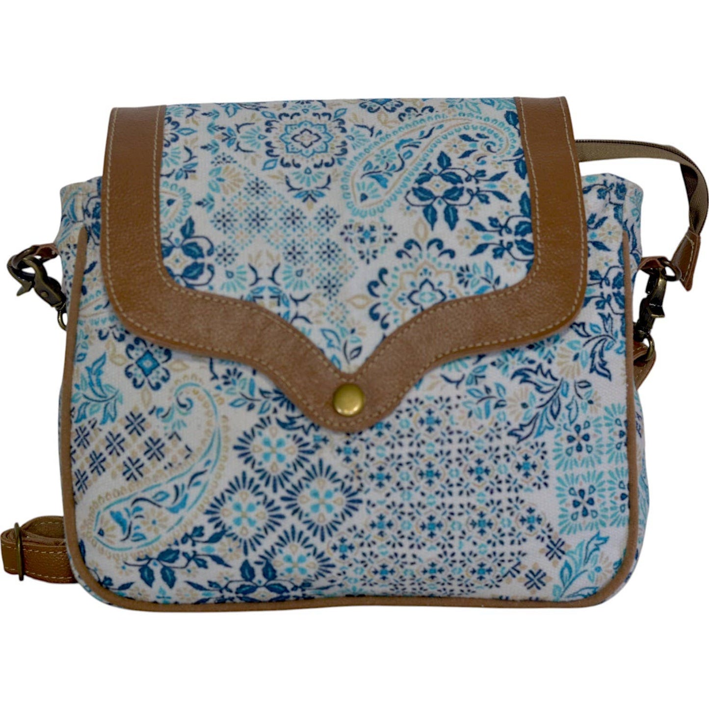 Canvas & Leather Gyrpo Small Crossbody Wrislet Bag