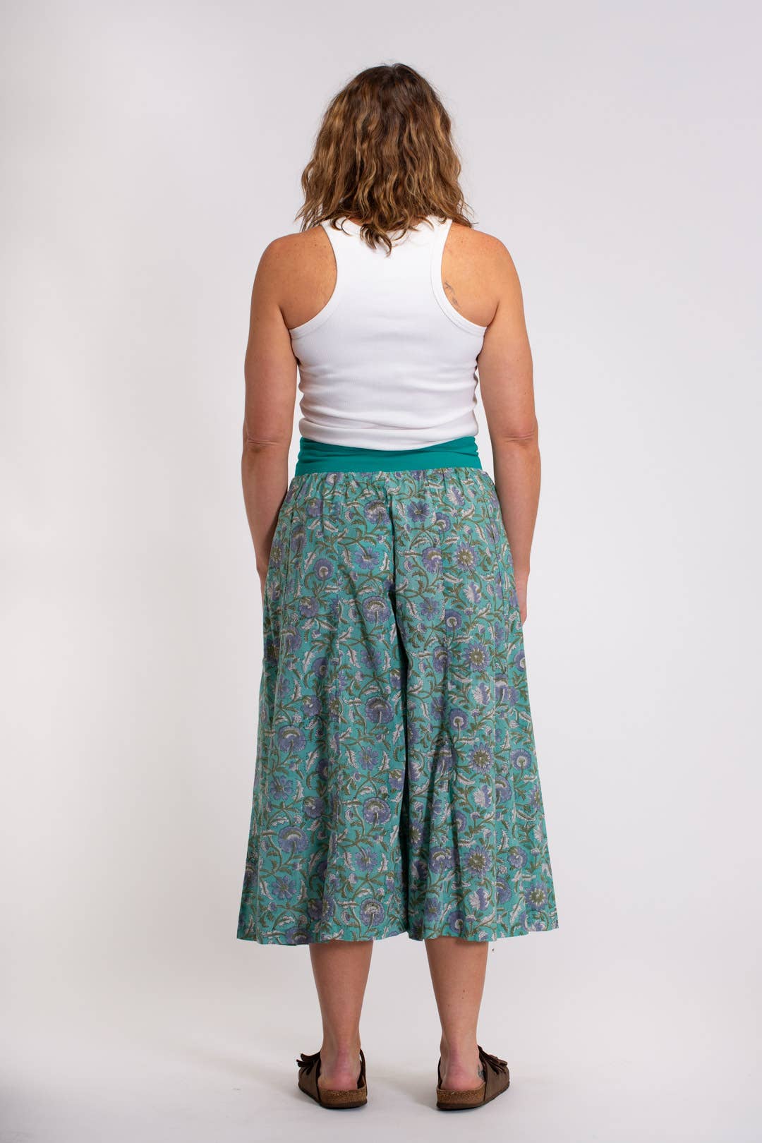 HAND BLOCK PRINTED COTTON 3/4 PANTS