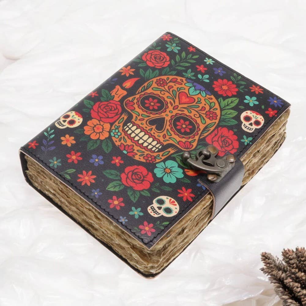 Mexicali Skull Leather Journal 12.5cm x 17.5cm