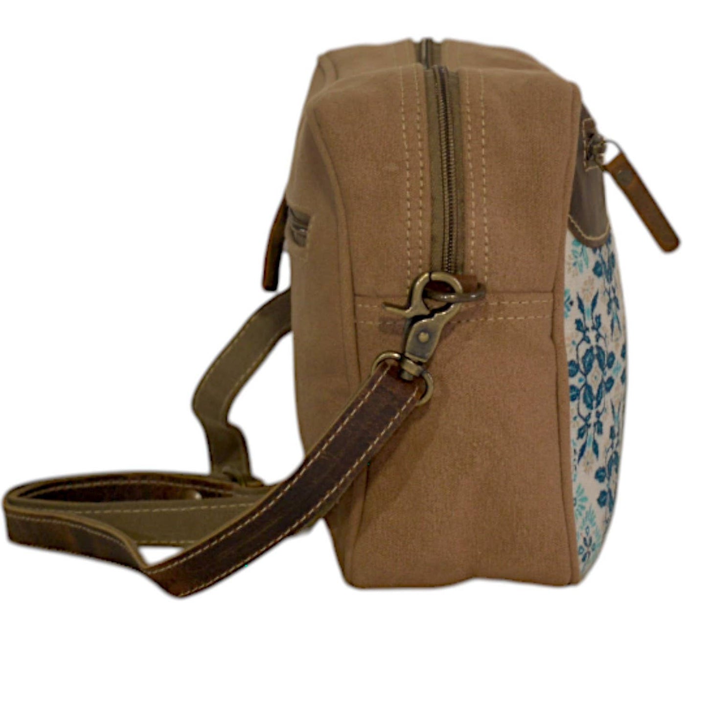 Canvas & Leather Small Crossbody Lipoz Wrislet Bag