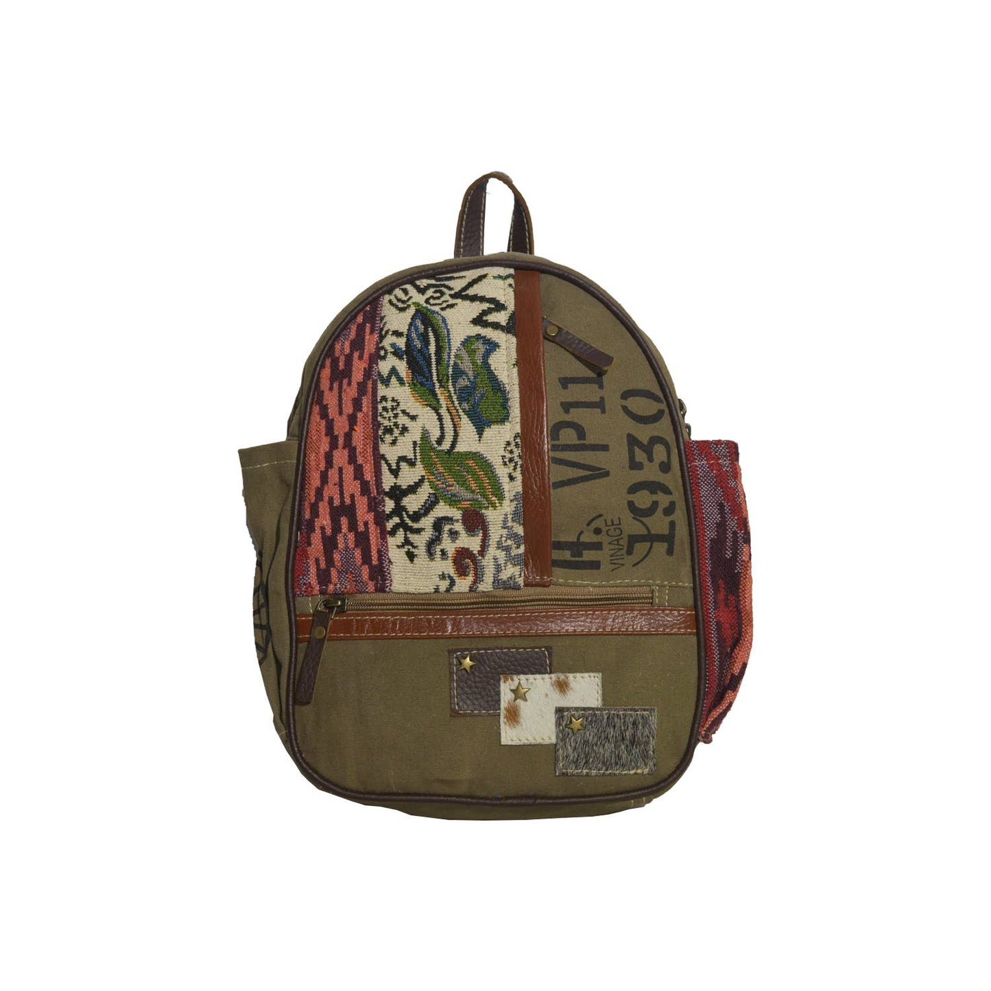 Canvas & Leather Women's Patch Backpack