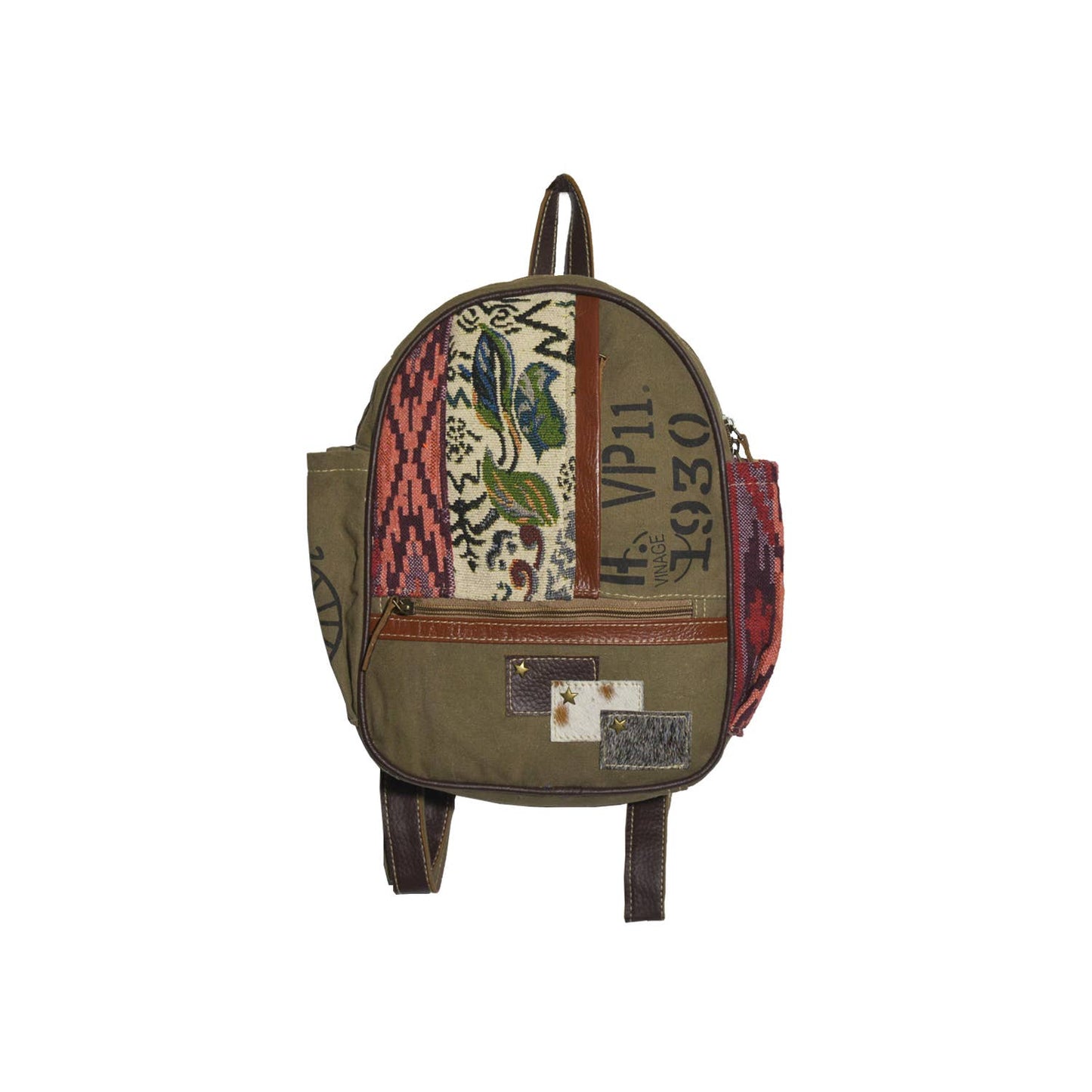 Canvas & Leather Women's Patch Backpack