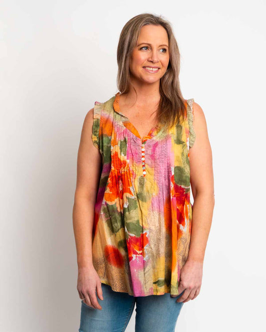 Chilli Top In Orange Pink