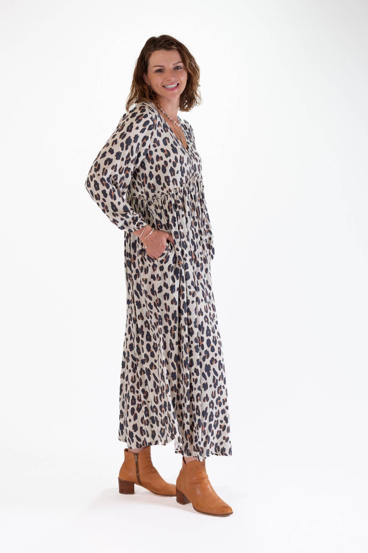 MILA MAXI DRESS - LEOPARD PRINT