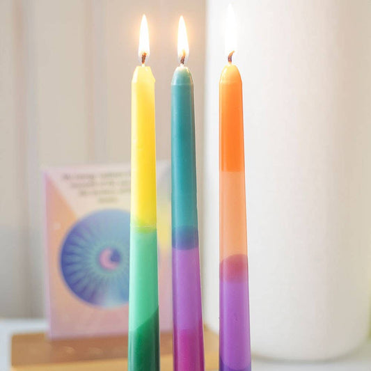 Dipped Aura Energy Set of 3 Taper Candles