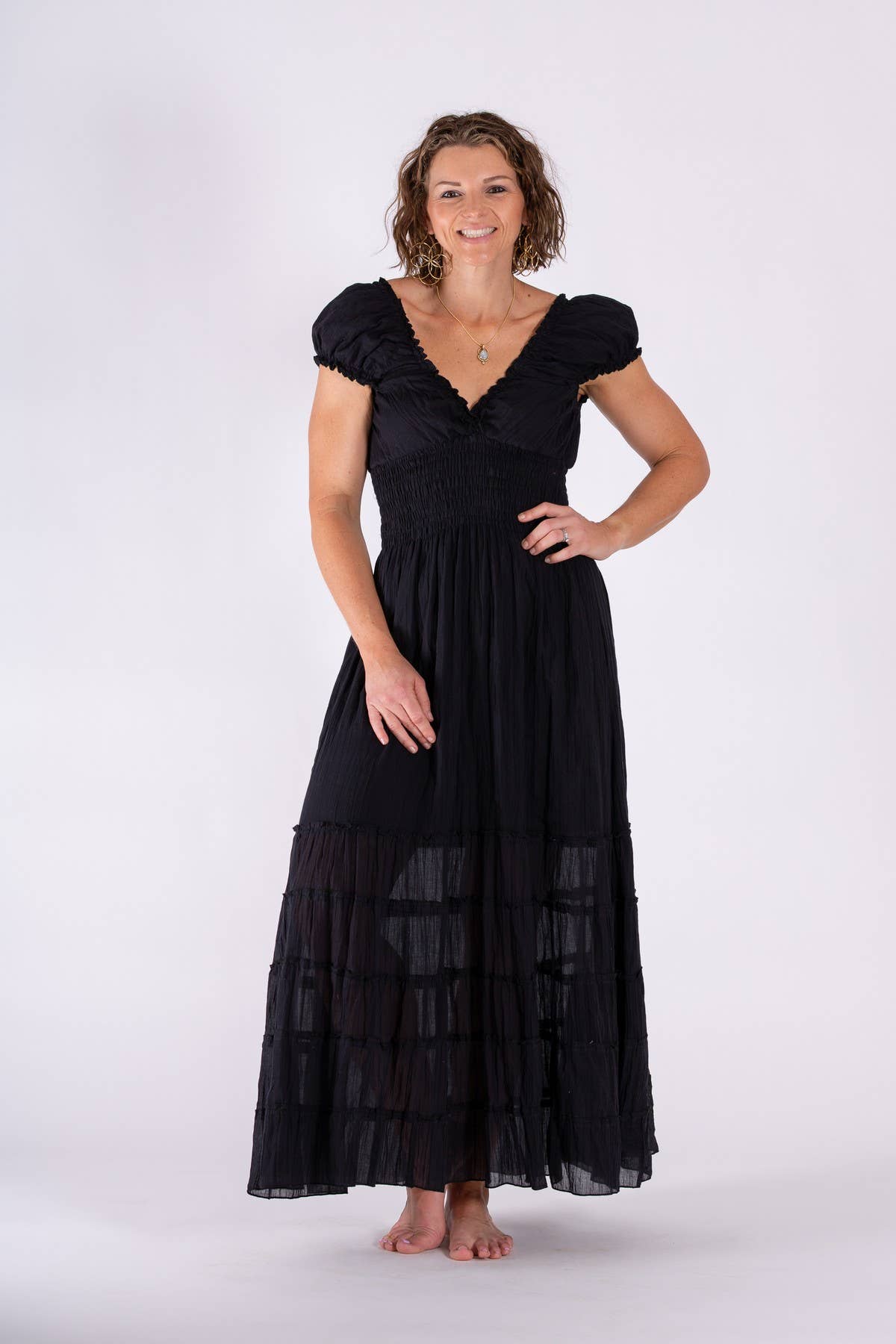 GODDESS DRESS IN CHEESECLOTH COTTON