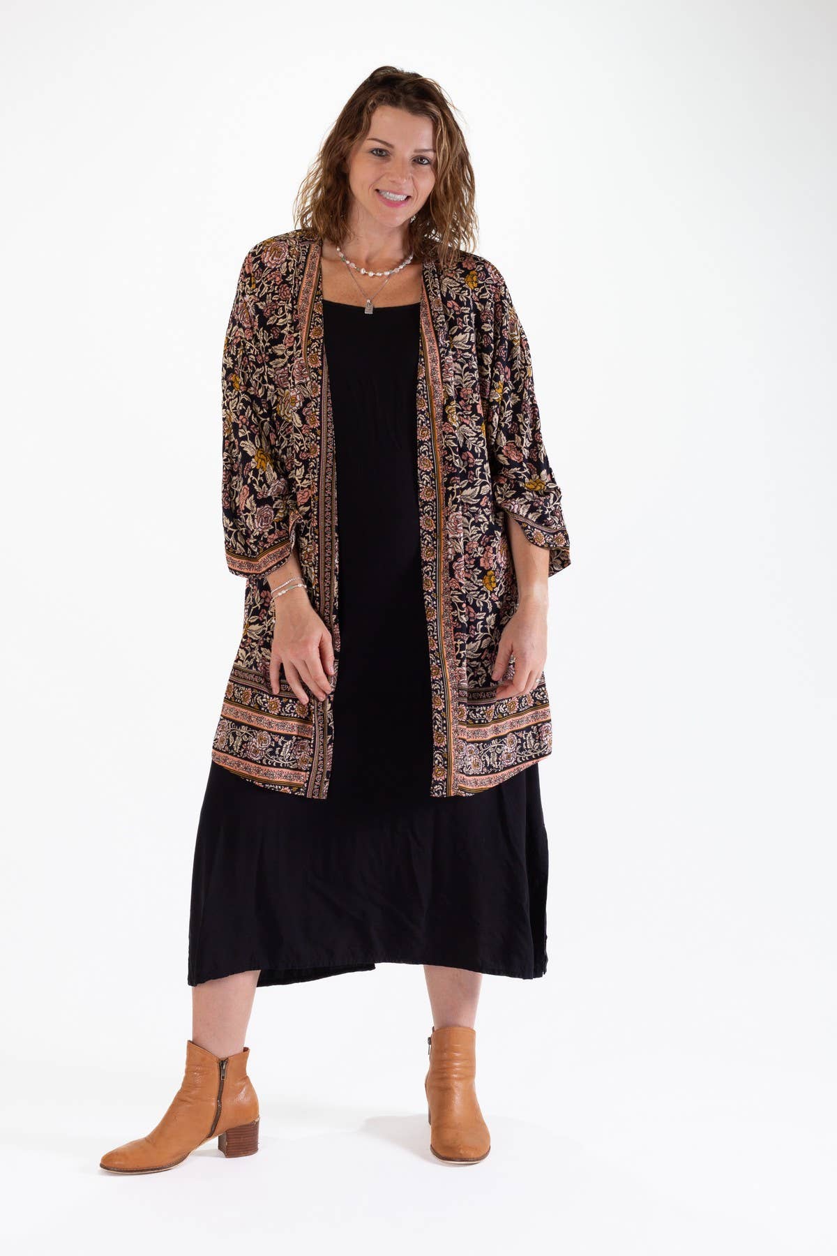 DKM SHORT KIMONO - ROSE PRINT