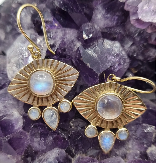 Gemstone Eye Earrings