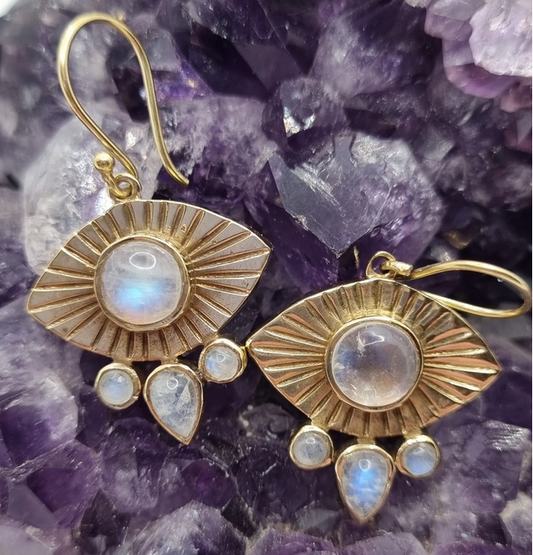 Gemstone Eye Earrings