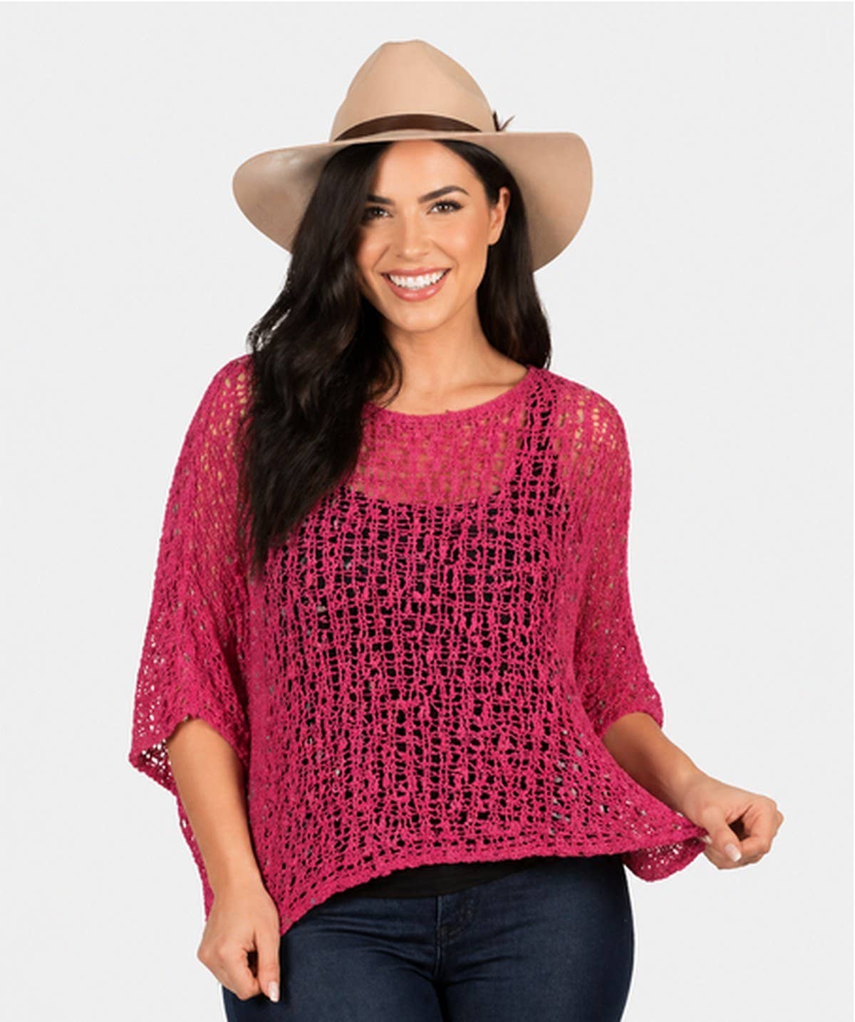 POPCORN KNIT OVERSIZED TOP