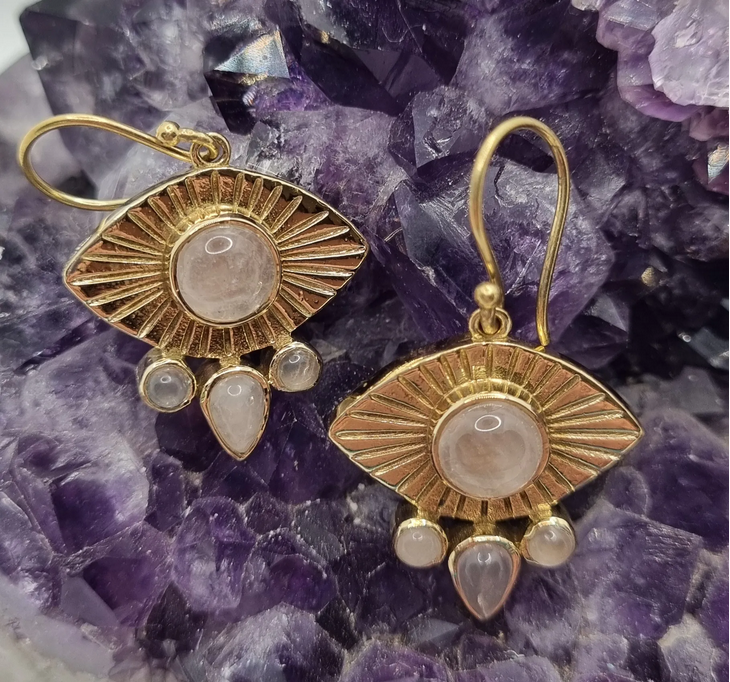 Gemstone Eye Earrings