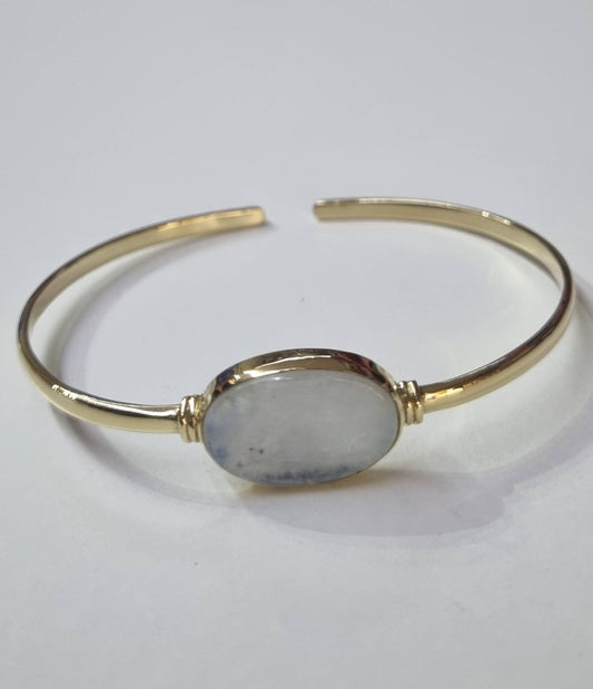 Brass & Moonstone Bangle