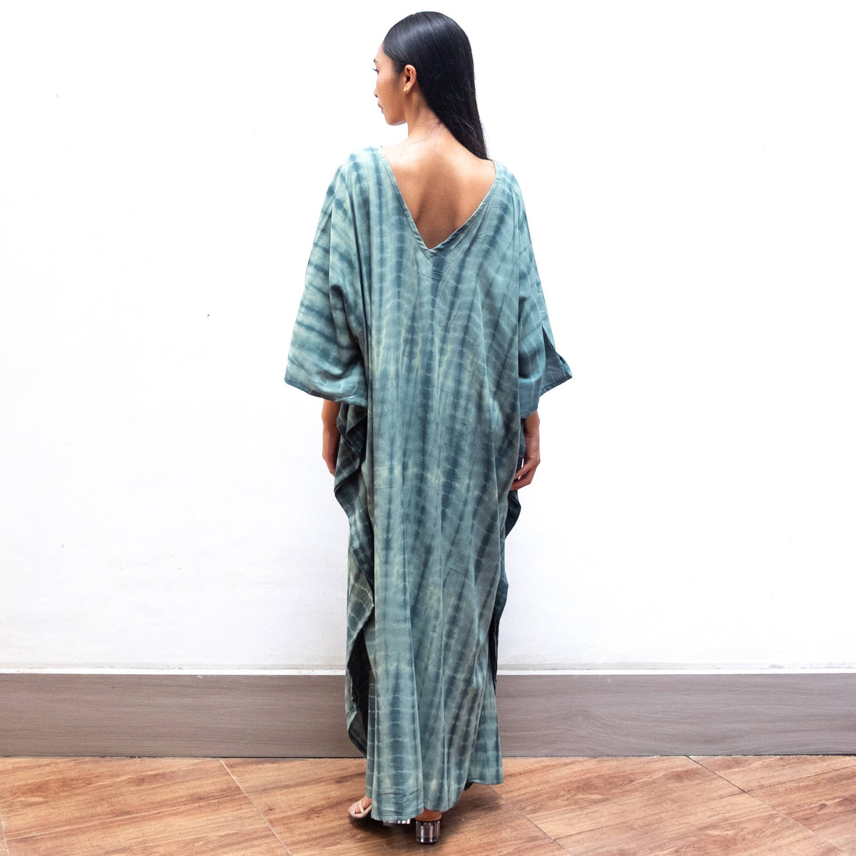 Tie Dye Kaftan Dress (Nude Green) Sun Lounge Resort Wear