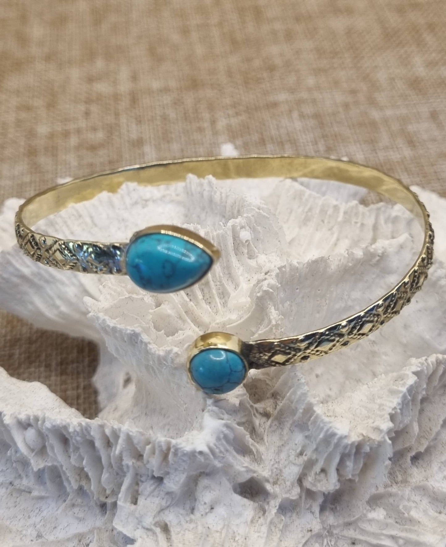 Boho Gemstone Cuff Bangle