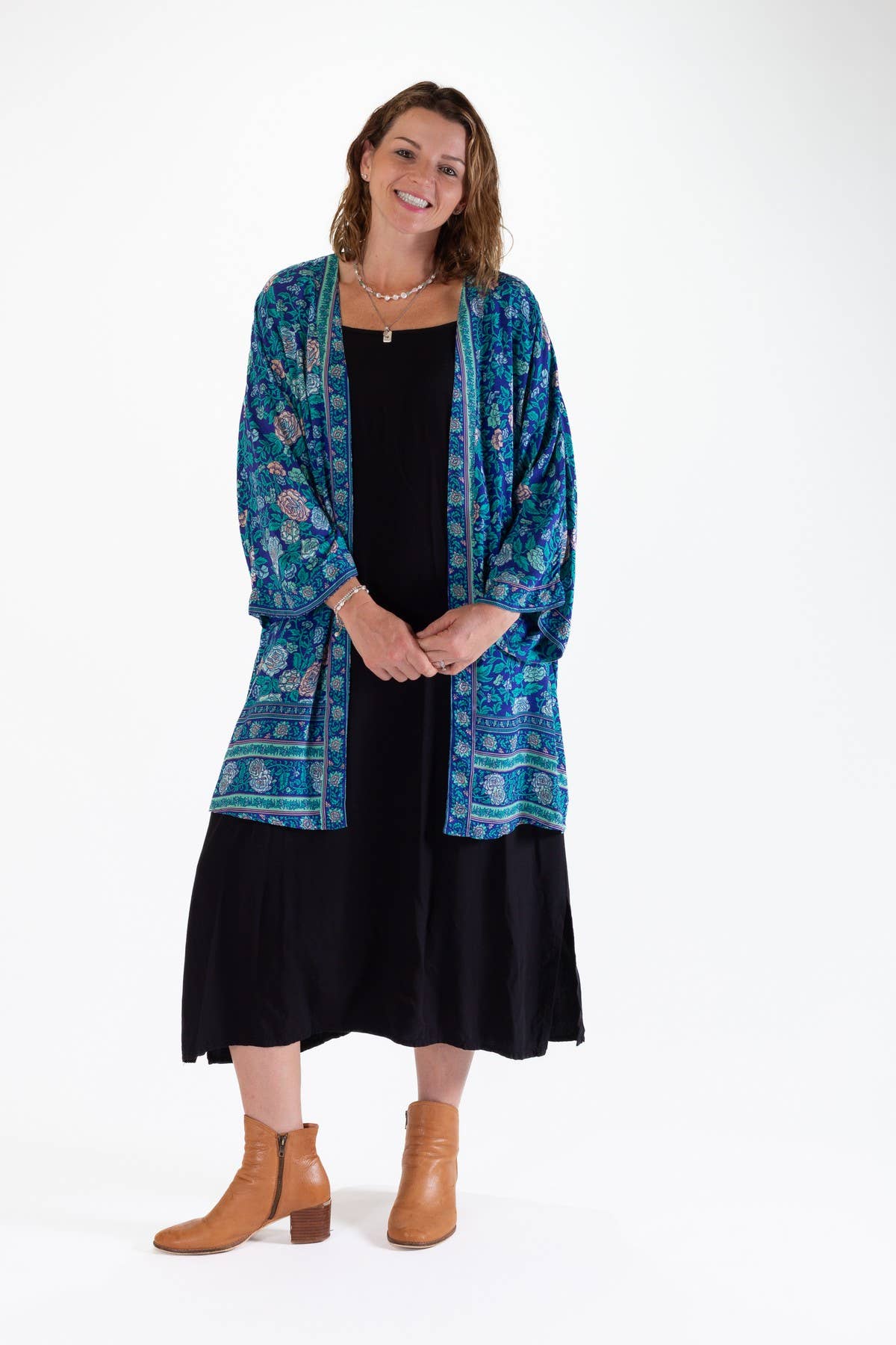 DKM SHORT KIMONO - ROSE PRINT