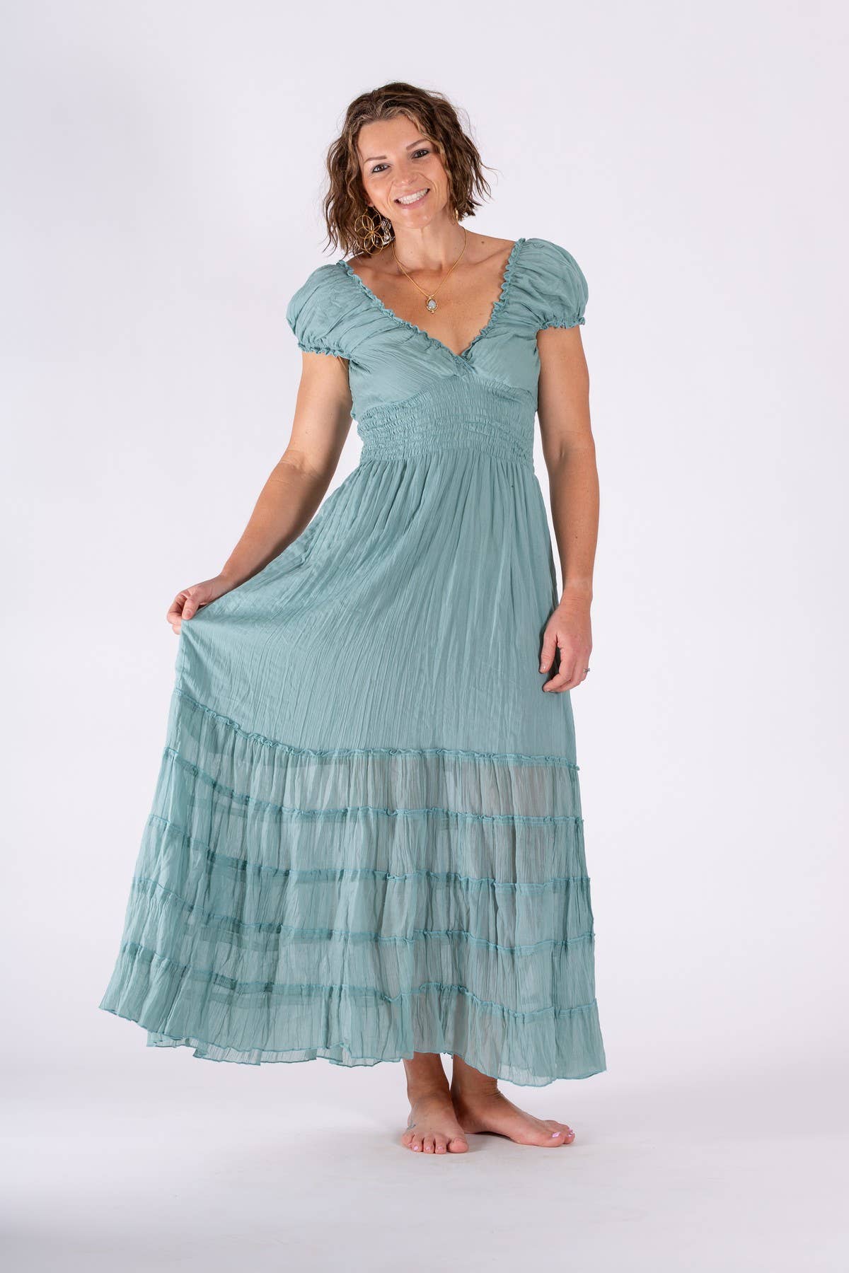 GODDESS DRESS IN CHEESECLOTH COTTON