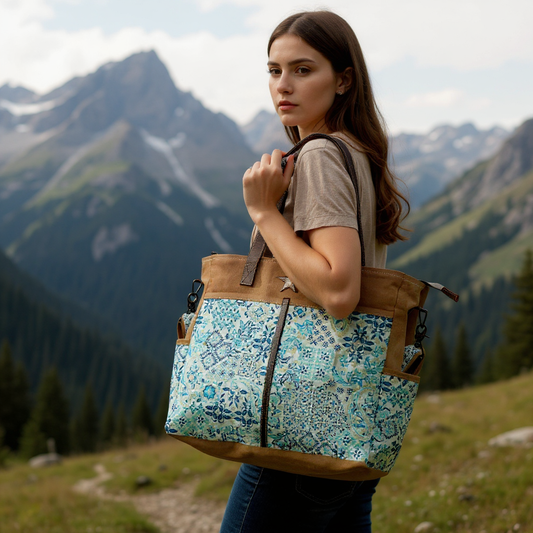 Canvas & Leather Pallet Messenger Bag