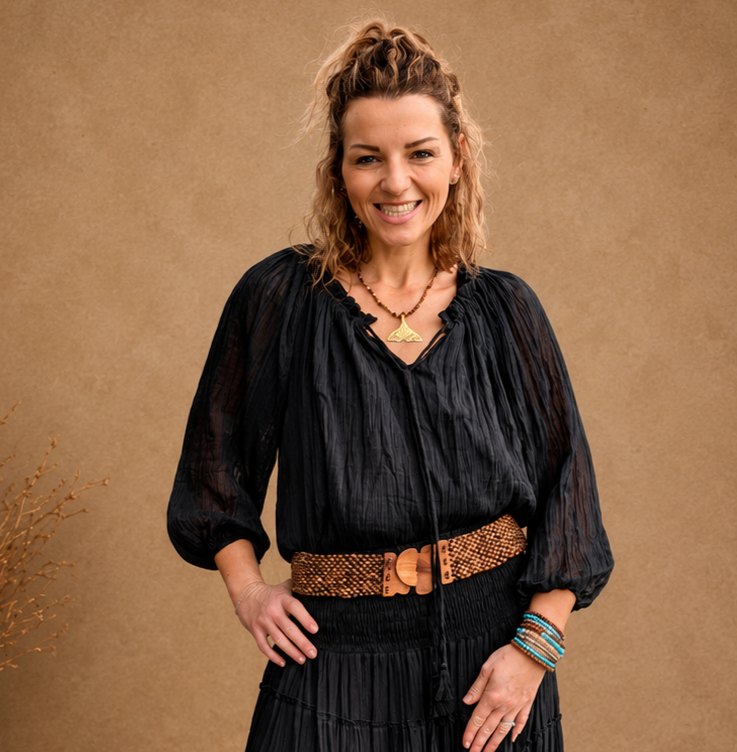 Boho Crinkle Peasant Top Black