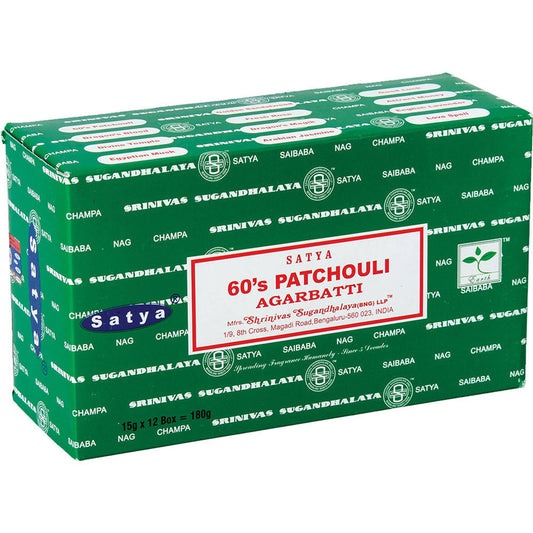 60's Patchouli Incense 15gms Sticks Sticks Satya (MMB)