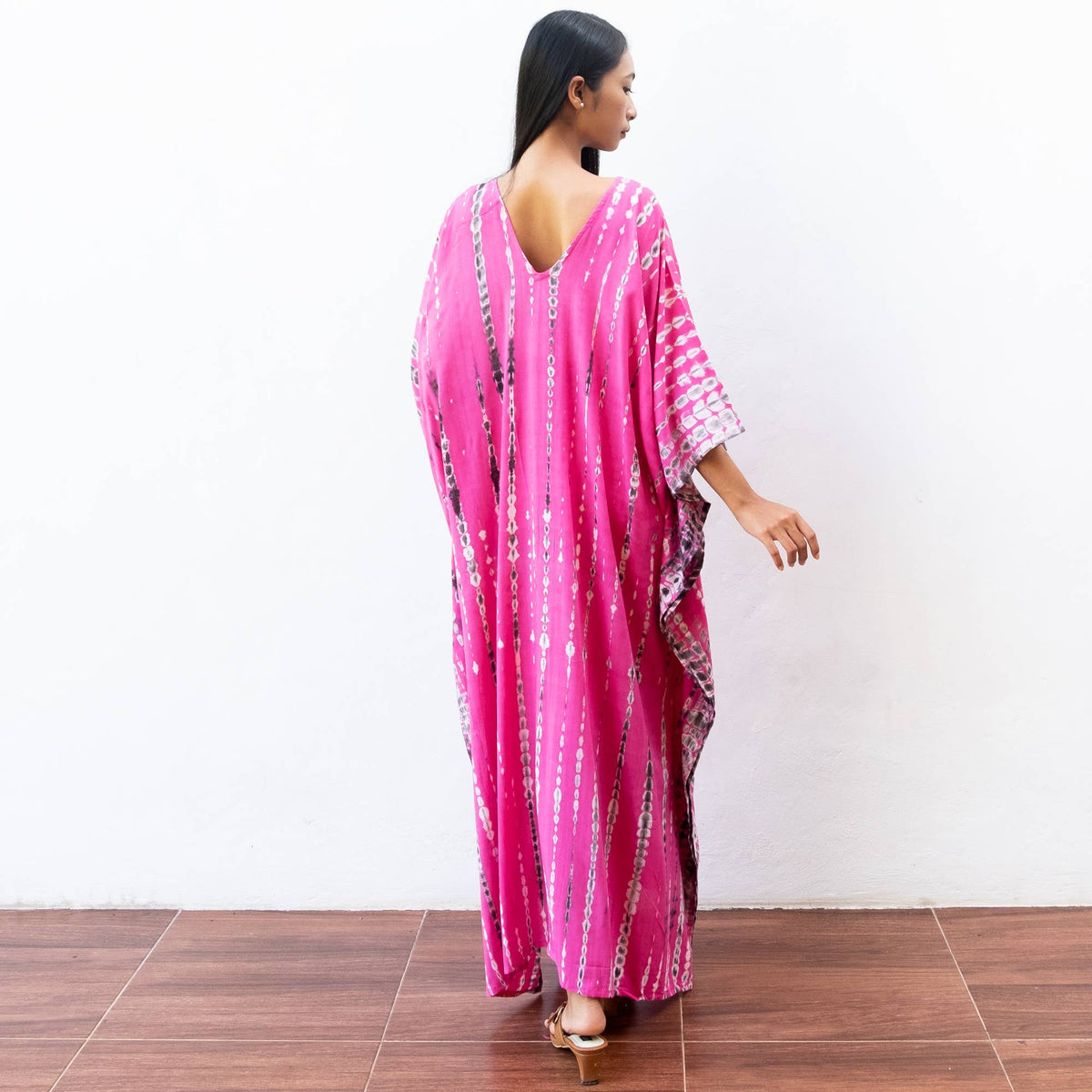 Tie Dye Kaftan Dress (Hot Pink) Lounge Resort Wear Maternity