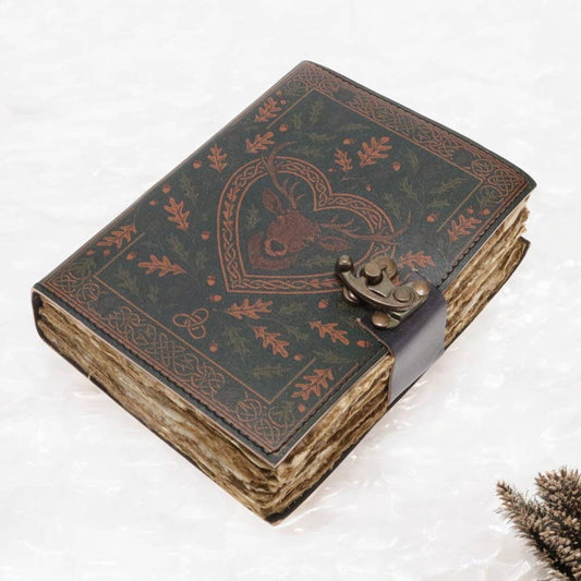 Deer Print Leather Journal 12.5cm x 17.5cm