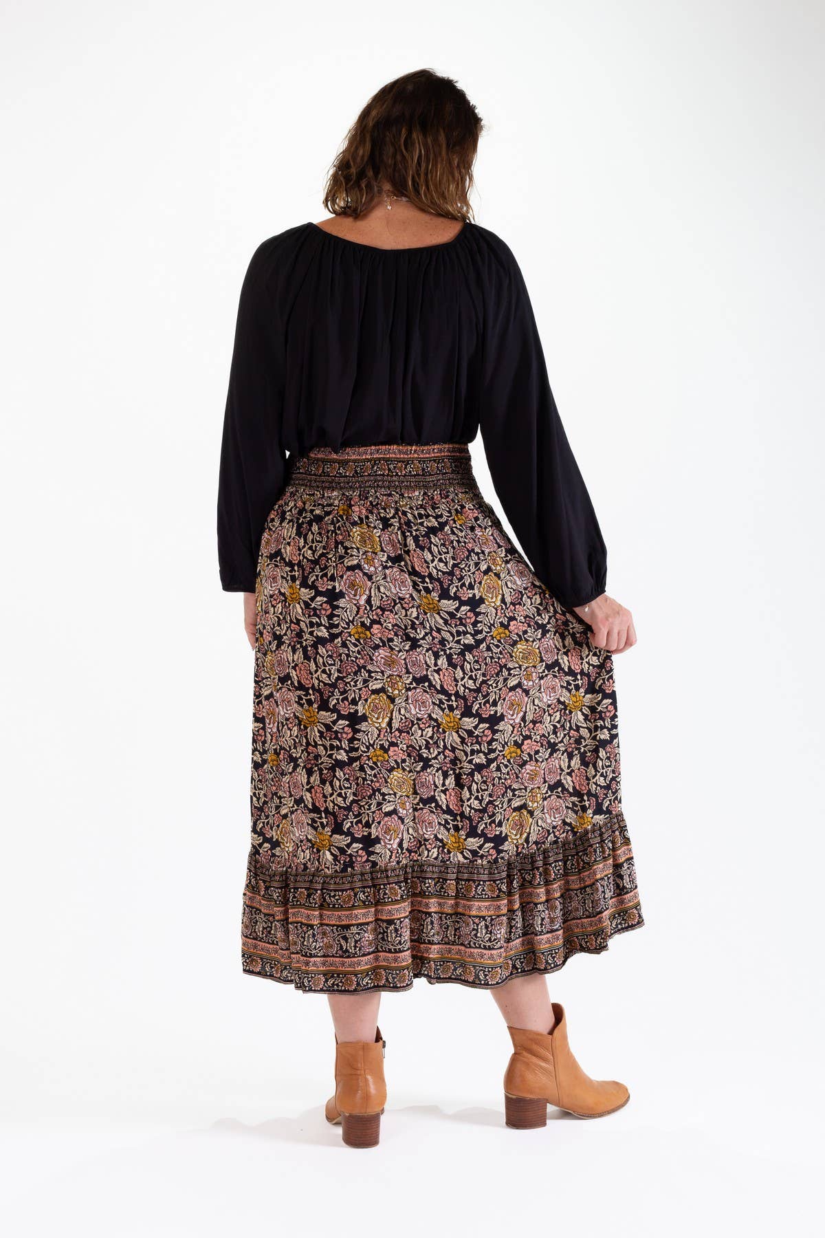 SHELLY BOHO GYPSY SKIRT - DESERT ROSE