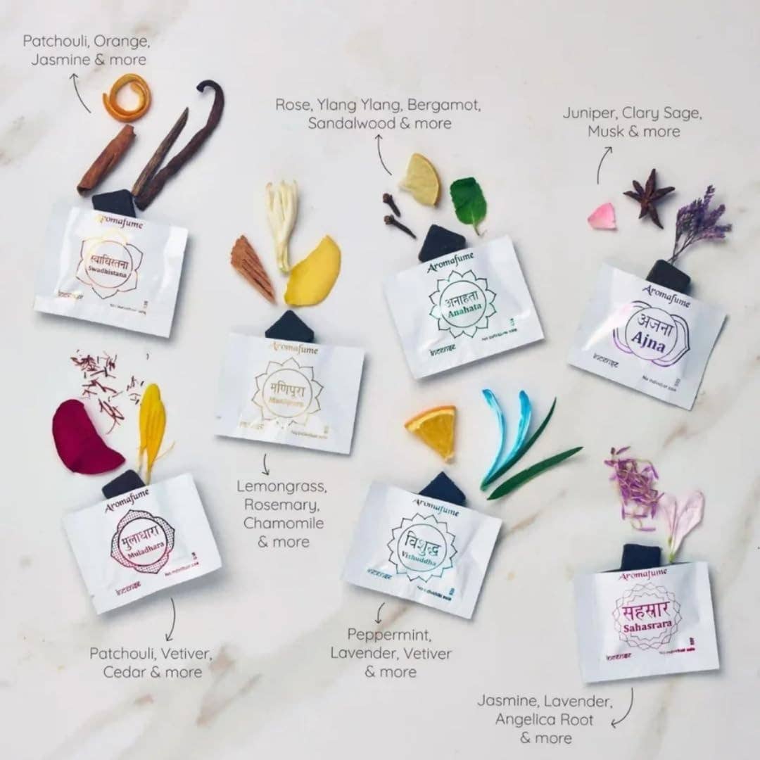 7 Chakra Incense Bricks Tree of Life Burner Gift Set